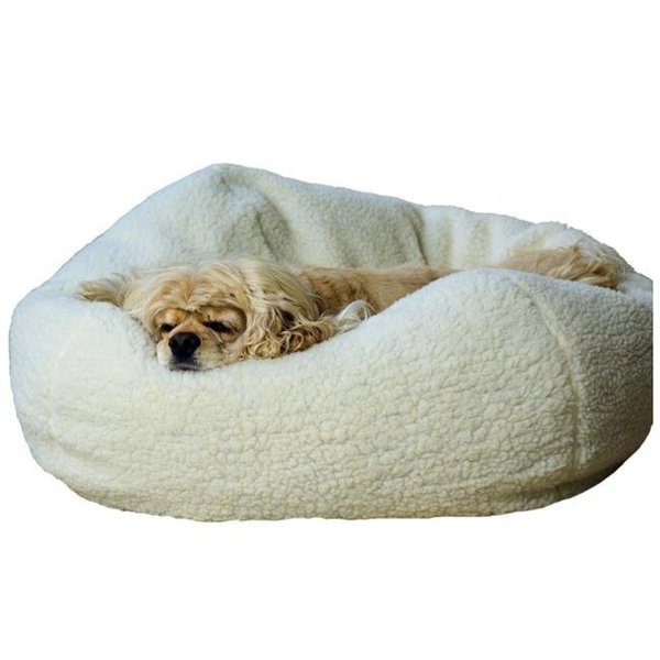 Carolina Pet Company Carolina Pet 015270 Sherpa Puff Ball Pet Bed - Natural; Large 15270